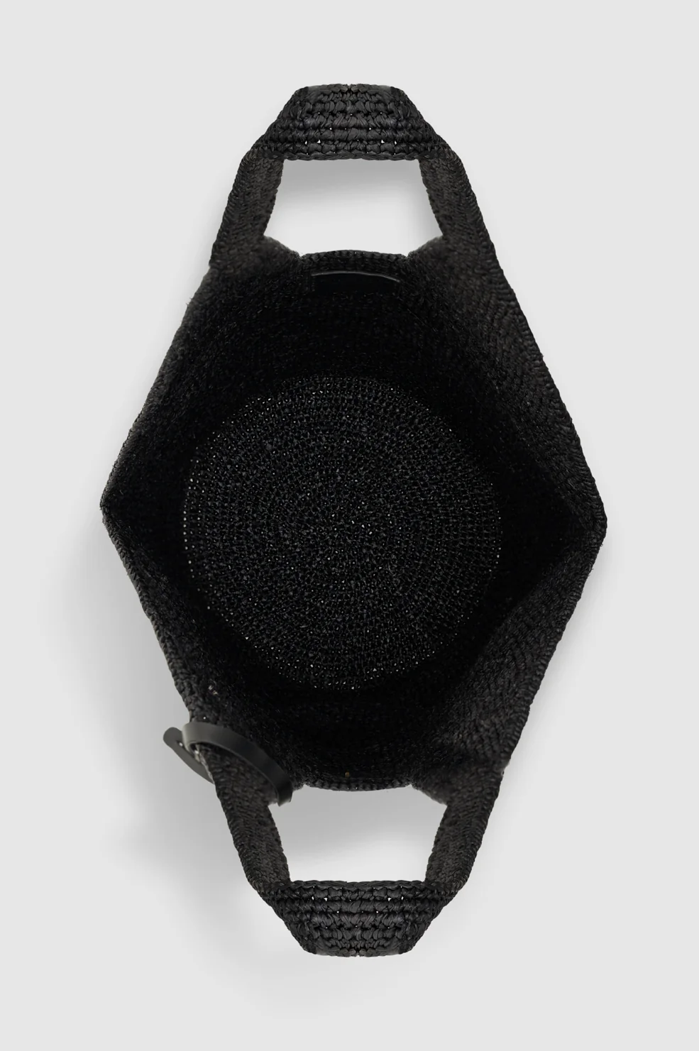Leah Hobo Bag Plain Raffia - Black - Image 4