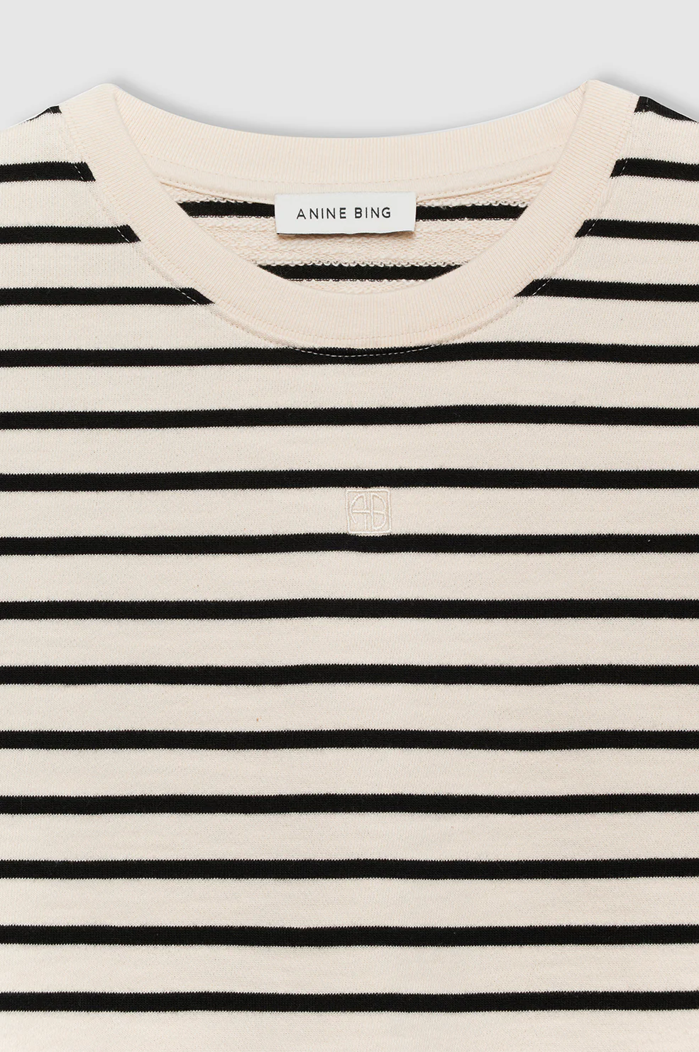 Myers Cropped Tee - Black Stripe French Terry - Image 4