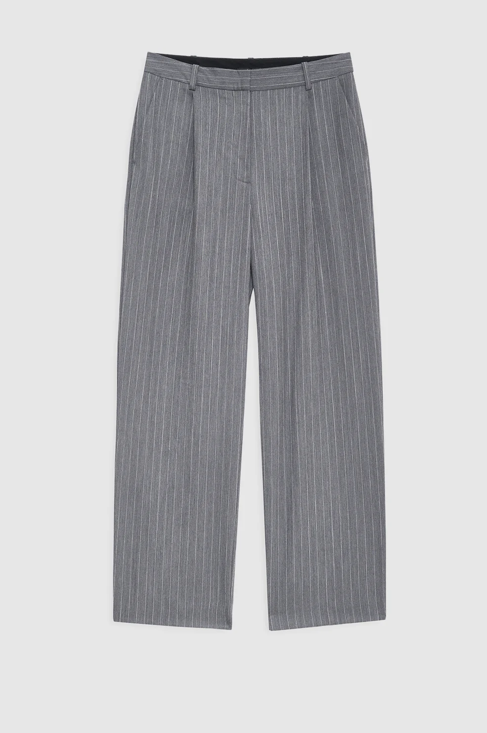 Trent Cropped Trouser - Light Grey Pinstripe - Image 3