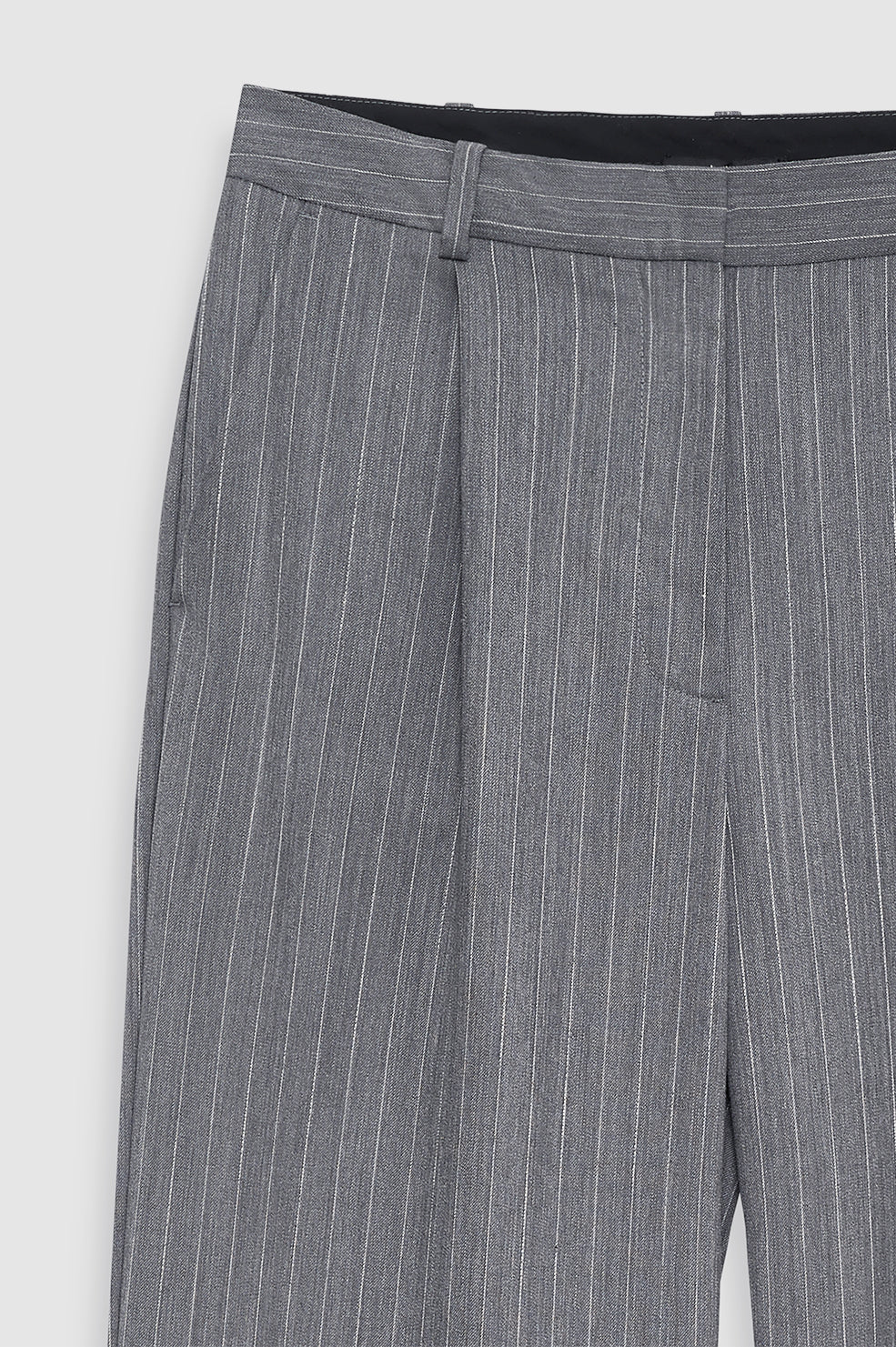 Trent Cropped Trouser - Light Grey Pinstripe - Image 4